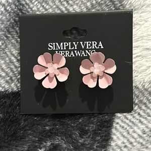 Pink flower earrings